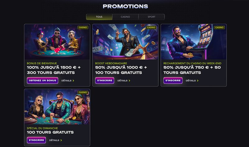 Découvrez les meilleures promotions et bonus gratuits de Mad Casino France